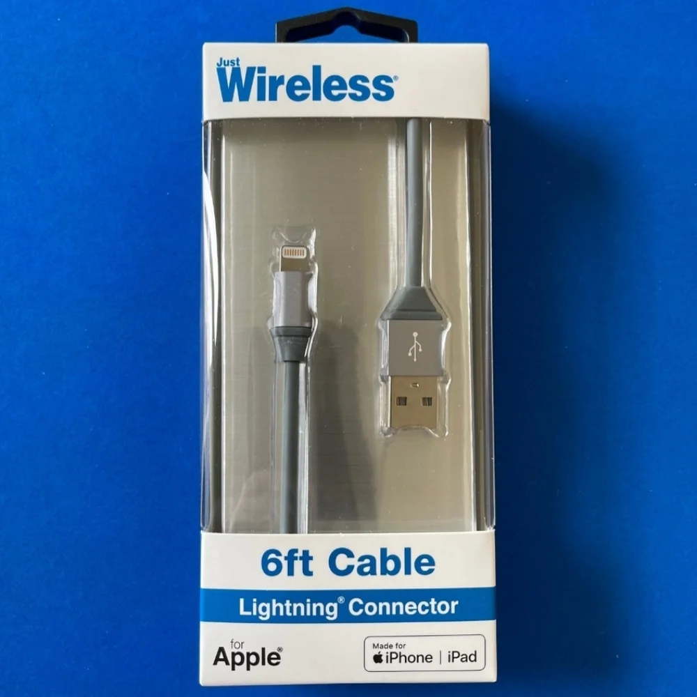 6-FT Just Wireless Lightning Connector Charging Cable (GRAY)